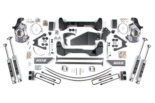 BDS Suspension - BDS193H | BDS Suspension 6 Inch Lift Kit For Chevrolet / GMC K1500 / K2500 6 Lug 4WD | Rear 5 Inch Block Kit & Add-A-Leaf | NX2 Nitro Series Shocks