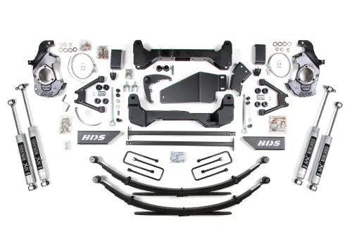 BDS Suspension - BDS194H | BDS Suspension 6 Inch Lift Kit For Chevrolet / GMC K1500 / K2500 6 Lug 4WD | Rear Leaf Springs | NX2 Nitro Series Shocks