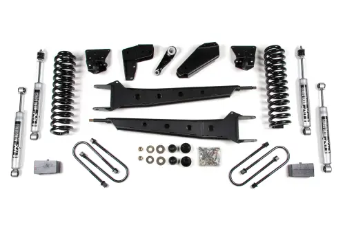 BDS Suspension - BDS502H | BDS Suspension 4 Inch Lift Kit With Radius Arm For Ford F-100 / F-150 4WD | Rear 2 Inch Block Kit | NX2 Nitro Series Shocks