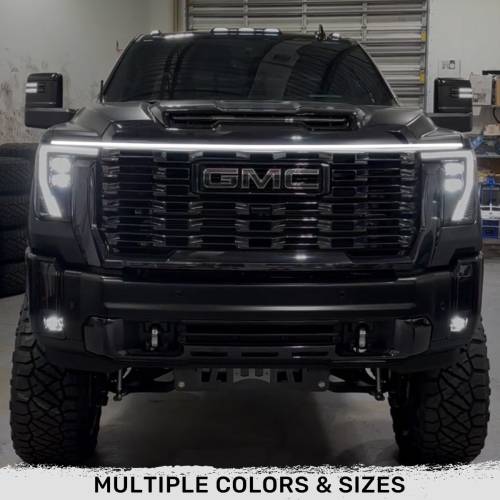 Recon Truck Accessories - 264001AML | Recon DRL Hood Light with Start-up Sequence in AMBER - 79" Length