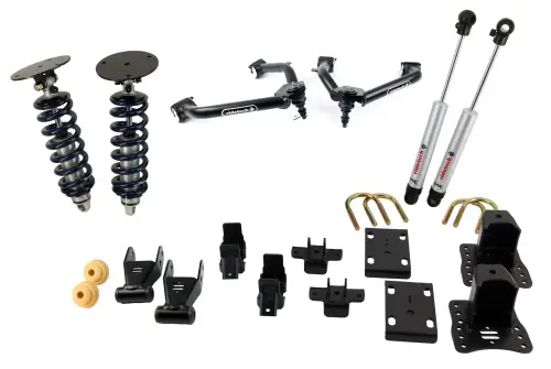 Ridetech - 11710111 | Ridetech Performance Lowering System For Chevrolet Silverado / GMC Sierra 1500 | 2WD | With OE Stamped Steel or Aluminum Arms