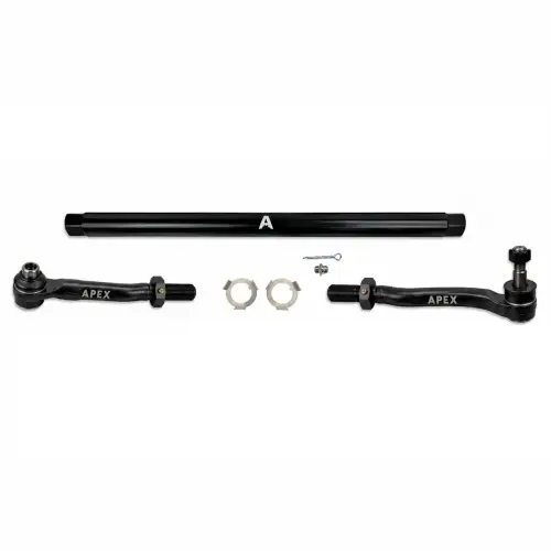 Apex Chassis - KIT362-STL | Apex Chassis ProLock Tie Rod Kit For Ford F-450/F-550 Super Duty 4WD | DOM Matte Black Powder Coated Steel