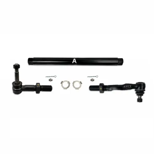 Apex Chassis - KIT361-STL | Apex Chassis ProLock Drag Link Kit For Ford F-450/F-550 Super Duty 4WD | DOM Matte Black Powder Coated Steel