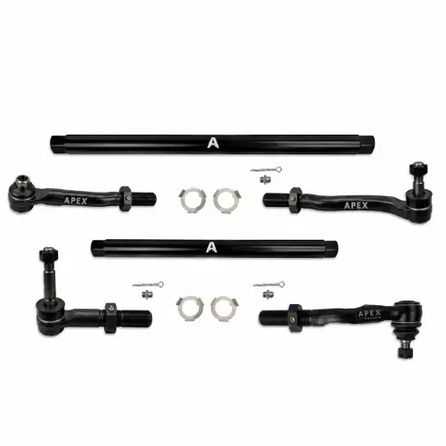 Apex Chassis - KIT365-STL | Apex Chassis ProLock Steering Kit For Ford F-450/F-550 Super Duty 4WD | DOM Matte Black Powder Coated Steel