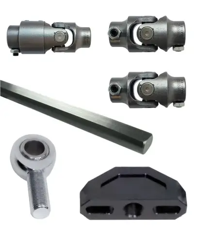 Ridetech - 11249511 | Ridetech High Clearance Steering Column U-Joint Kit For GM A-Body | 1″-48 Spline to 3/4″-36 Spline