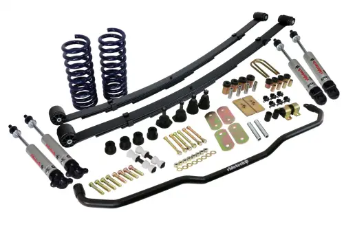 Ridetech - 11165020 | Ridetech StreetGRIP Suspension System For Chevrolet Camaro / Pontiac Firebird | Small Block | Including Ball Joints & Bushings | HQ Series Shocks | Steel Leaf Springs