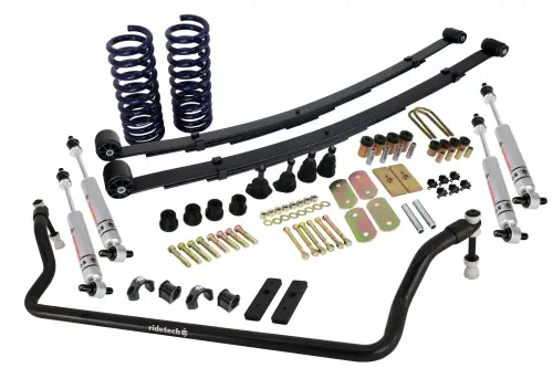 Ridetech - 11175023 | Ridetech StreetGRIP Suspension System For Chevrolet Camaro / Pontiac Firebird | Including Ball Joints & Bushings | RQ-S Series Shocks | Steel Leaf Springs