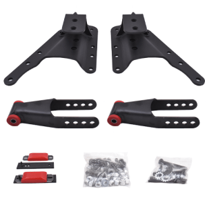 HS2603-5 | DJM Suspension 5 Inch Rear Hanger & Shackle Kit (2001-2010 Silverado, Sierra 2500 HD, 3500 HD 2WD | Short Bed ONLY)