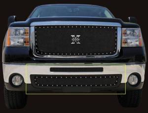 6722061 | T-Rex X-Metal Series Studded Bumper Grille | Large Mesh | Mild Steel | Black | Chrome Studs | 2 Pc | Insert | [Available While Supplies Last]