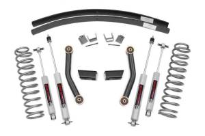 670XN2 | Rough Country 3 Inch Suspension Lift Kit with Premium N3 Shocks & Add A Leafs (1984-2001 XJ Cheokee 2WD/4WD)