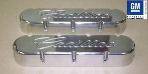 PML Polished Cadillac 368, 425, 472 & 500, Flat Top Style, With Machined Large Cadillac Script