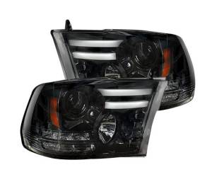 264276BKC | Projector Headlights w/ Ultra High Power Smooth OLED DRL & High Power Amber LED Turn Signals – Smoked / Black