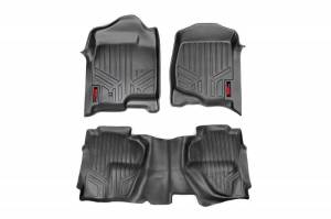 M-21413 | Rough Country Floor Mats For Chevrolet Silverado/Sierra GMC 1500/2500 HD/ 3500 HD (2014-2019) | First & Second Row, Front Bucket Seats, Crew Cab