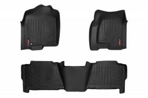 M-29913 | Rough Country Floor Mats For Chevrolet Silverado / GMC Sierra 1500/2500 (1999-2006) | First & Second Row, Crew Cab
