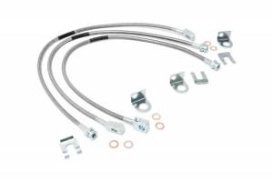 89715 | Jeep Front & Rear Stainless Steel Brake Lines | 4-6in Lifts (XJ/YJ/TJ)