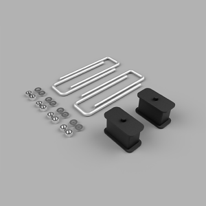 404036 | Traxda 3.0 Inch Rear Block and U Bolt Kit (1999-2006 Silverado, Sierra 1500 4WD)