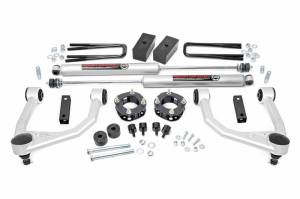 76830 | Rough Country 3.5 Inch Lift Kit Toyota Tundra 2/4WD (2007-2021) | Aluminum Finish, Strut Spacers, N3 Shocks