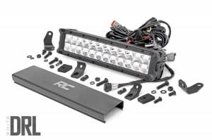 Rough Country - 70912D | 12-inch Cree LED Light Bar - (Dual Row | Chrome Series w/ Cool White DRL) - Image 1