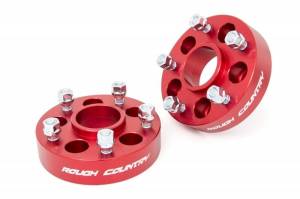 1092RED | Rough Country 1.5 Inch Wheel Adaptors 5X4.5 to 5X5 (1984-2001 Cherokee XJ 2WD/4WD | 1997-2006 Wrangler TJ 4WD)