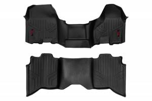 M-31313 | Rough Country Floor Mats For Ram 1500 2/4WD (2012-2018) / 1500 Classic (2019-2023) | Front & Second Row, Front Bench Seat, Crew/Mega Cab