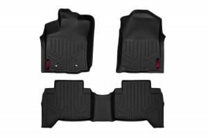 M-71216 | Rough Country Floor Mats For Toyota Tacoma 2WD/4WD (2016-2023) | Front & Second Row, Double Cab