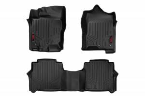 M-80513 | Rough Country Floor Mats Nissan Frontier 2WD/4WD (2008-2021) | Front & Second Row, Crew Cab