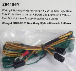 264156Y | Recon 3 Piece Cab Roof Light Wiring & Hardware Installation Kit