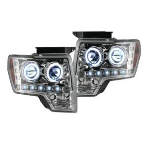 264190CLCC | Projector Headlights w/ CCFL HALOS & DRL - Clear / Chrome