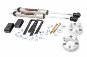 74570A | Rough Country 3 Inch Lift Kit For Toyota Tacoma 2/4WD | 2005-2023 | Front No Struts (Aluminum Spacer), Rear V2 Shocks