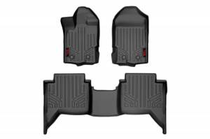 M-51002 | Rough Country Floor Mats For Ford Ranger (2019-2023) | Front & Second Row, Crew Cab