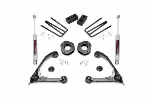 19831 | Rough Country 3.5 Inch Lift Kit Chevrolet Silverado / GMC Sierra 1500 (2007-2016) | Aluminum Finish Arm, Strut Spacers, Rear Premium N3 Shocks