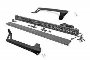 70504BLDRL | Rough-Country LED Windshield Mount Light Kit 50" Black Dual Row | White DRL (2007-2018 Wrangler JK)