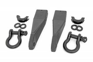 Rough Country - RS159 | Rough Country Tow Hook to Shackle Conversion Kit w/ Standard D-Rings & Rubber Isolators (2020-2025 Sierra 2500 HD 2WD/4WD) - Image 1