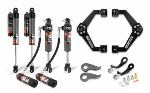 210-P0932 | Cognito 3 Inch Elite Leveling Kit with Fox Elite 2.5 Reservoir Shocks (2020-2022 Silverado, Sierra 2500 HD, 3500HD 2WD/4WD)
