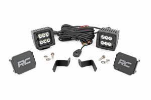 Rough Country - 71028 | Rough Country 2 Inch LED Light Lower Windshield Ditch Mounts For Ford F-150 / F-150 Lighting | 2015-2023 | Black Series With Spot Beam - Image 1