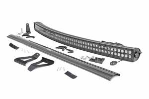 70072 | Jeep 50-inch Black Series Dual Row Curved LED Light Bar Upper Windshield Kit (84-01 XJ Cherokee)