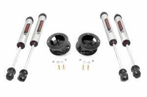 37770 | Rough Country 2.5 Inch Leveling Kit For Ram 2500 (2014-2023) / 3500 (2013-2023) 4WD | V2 Shocks, Factory Rear Leaf Springs