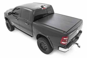 48319640 | Rough Country Soft Roll Up Bed Cover No Rambox For Ram 1500 (2009-2023) / Ram 2500 (2010-2023) | 6' 4" Bed