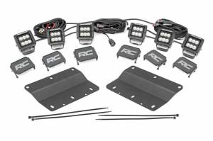 Rough Country - 51086 | Rough Country Triple LED Fog Light Kit For Factory Modular Front Bumper Ford Bronco | 2021-2023 | Black Series With Flood Beam - Image 1