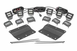 51086 | Rough Country Triple LED Fog Light Kit | Black Series With Flood Beam (2021-2024 Bronco 4WD)