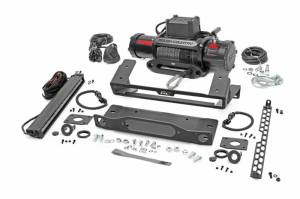 Rough Country - 51095 | Rough Country High Winch Mount For Factory Modular Bumper Ford Bronco 4WD | 2021-2023 | With PRO9500S Winch, Black Series Light Bar - Image 1