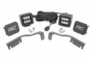71064 | Rough Country LED Ditch Light Kit For Nissan Frontier | 2022-2023 | Black Series Spot Beam
