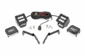 71059 | Rough Country LED Ditch Light Black Series With Flood Beam Kit For Chevrolet / GMC | 2007-2014