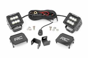 71072 | Rough Country LED Ditch Light Kit For Toyota Tundra | 2022-2025 | Black Series With Flood Beam