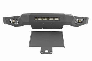 10809A | Rough Country High Clearance Front Bumper With LED Lights And Skid Plate For Ford F-150 | 2021-2025