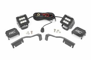 71065 | Rough Country LED Ditch Light Kit For Nissan Frontier | 2022-2023 | Black Series Flood Beam