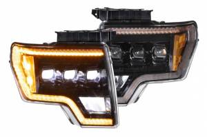 Morimoto - LF506-A-ASM | Morimoto XB LED Headlights With Amber Side Marker, Sequential Turn Signal, Amber DRL For Ford F-150 | 2009-2014 | Pair - Image 1