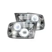 264270CLCC | Dodge 1500 09-19 & 2500/3500 10-18 Projector Headlights CCFL Halos & DRL in Clear/Chrome