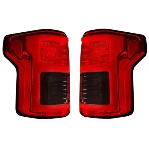 264468LEDRBK | Ford F150 18-20 (Replaces OEM LED) Tail Lights OLED in Red Smoked