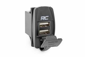 Rough Country - 709USB | Rough Country USB Switch Insert With Blue Back Light | 2X1 With Logo - Image 1
